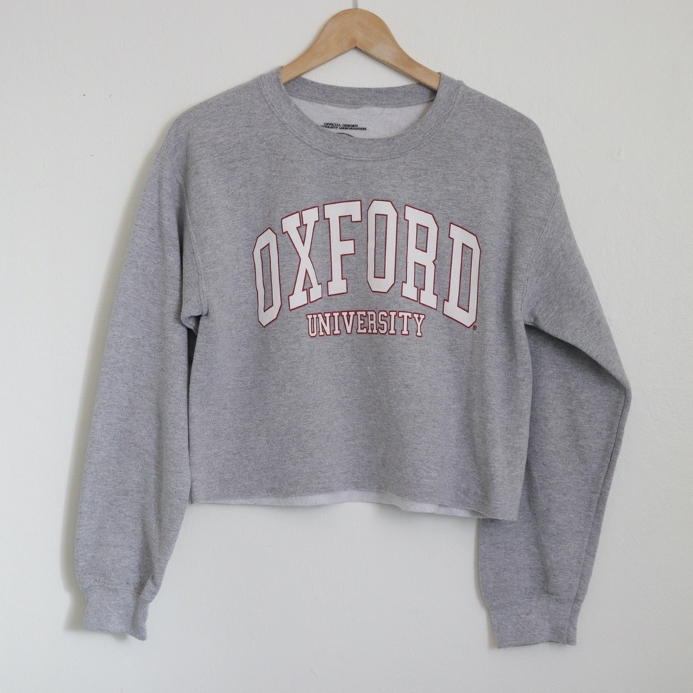 Oxford University cropped crew neck
